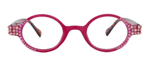 Bling Women Reading Glasses Rose W light Colorado Genuine European Crystals, Round  (rose) Tortoiseshell. NY Fifth Avenue