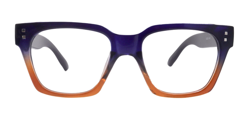 Ravello Line Bifocal Premium Reading Glasses, High-End Readers +1.25 to +3.50 Magnifying, Fashion Square (Blue, Orange) NY Fifth Avenue