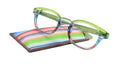 Sorbet Premium Reading Glasses High End Readers +1.25 .. +4.00 (Green Transparent) Round Optical Frames. NY Fifth Avenue.