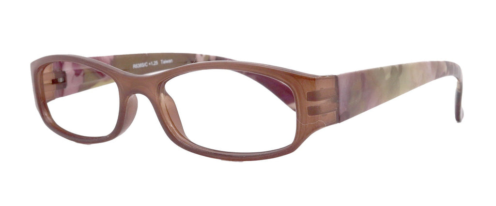 Rosie Premium Reading Glasses, Fashion Reader (Flower Brown) Print, Oval Shape +4  High Magnification, NY Fifth Avenue
