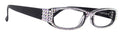 Elise, Bling Reading Glasses For Women W (AB)Genuine European Crystals rectangular (Black) +1.25 ..+3, Full Top  NY Fifth Avenue.
