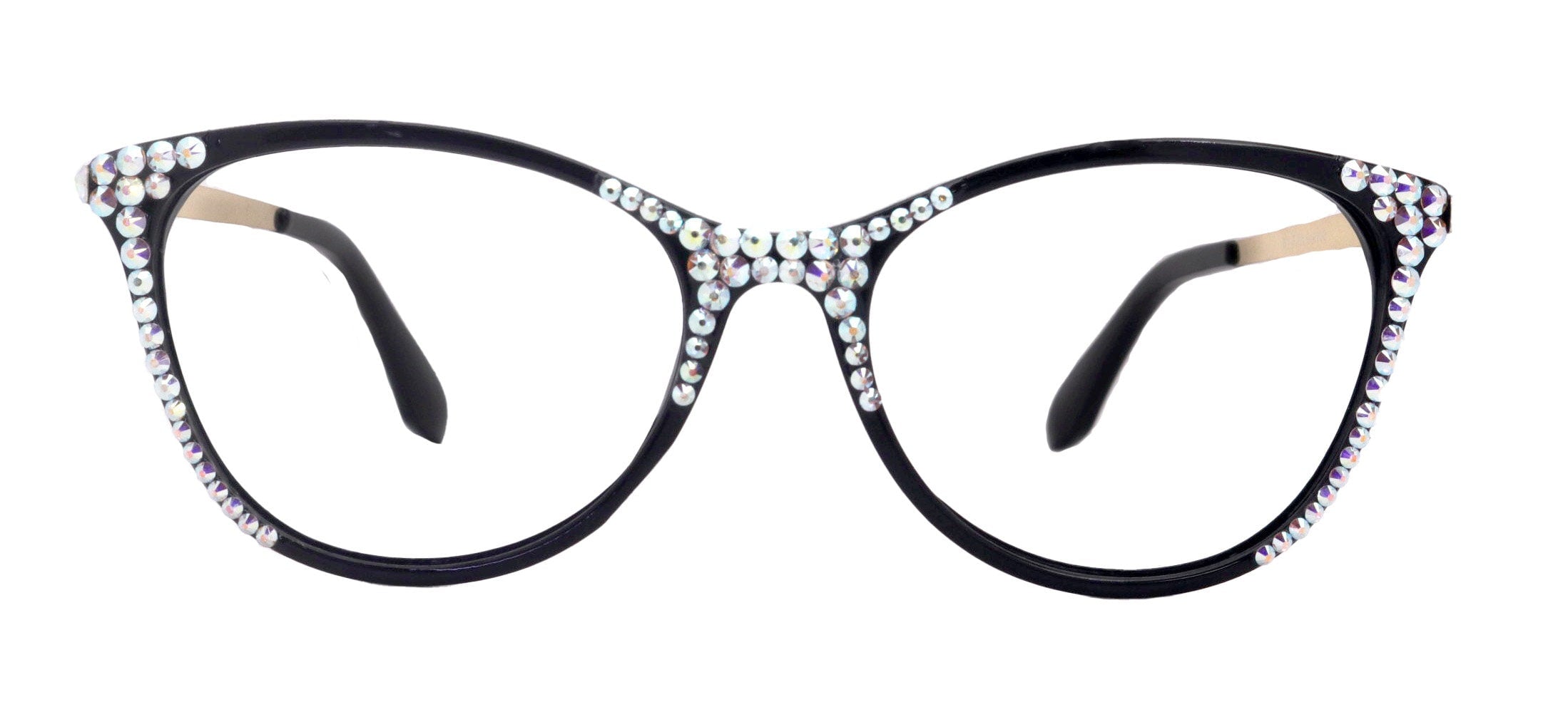Cattitude Bling Reading Glasses 4 Women W AB Genuine European Crystals, Magnifying Cat Eye  NY Fifth Avenue