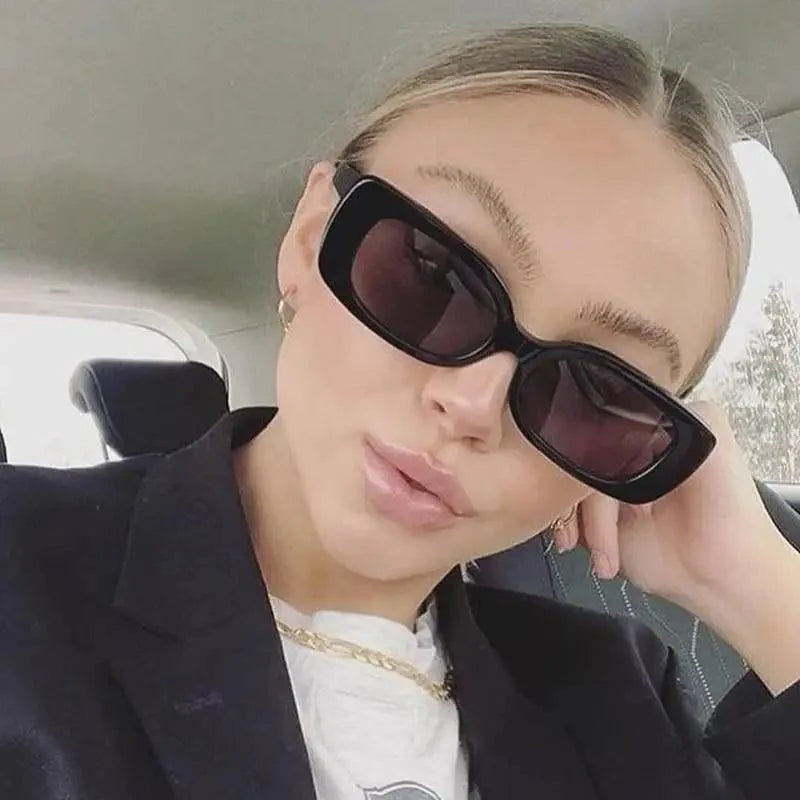Retro Small Rectangle Sunglasses for Women