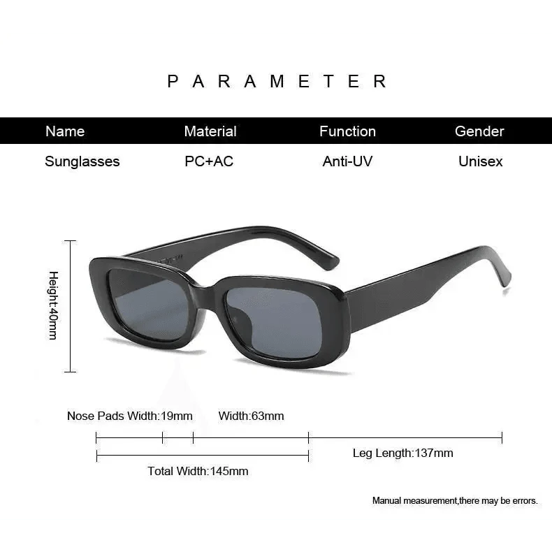 Retro Small Rectangle Sunglasses for Women
