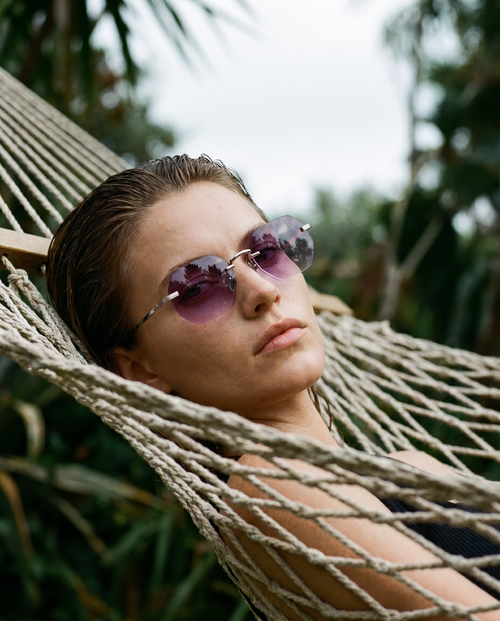 51mm Rimless Sunglasses – Violet Purple