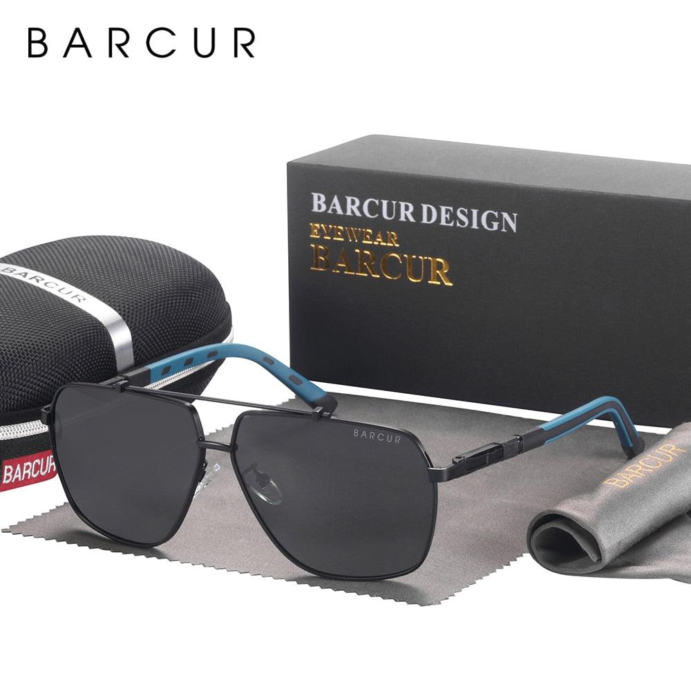 BARCUR Square Polarized Sunglasses for Men – UV400 Gradient