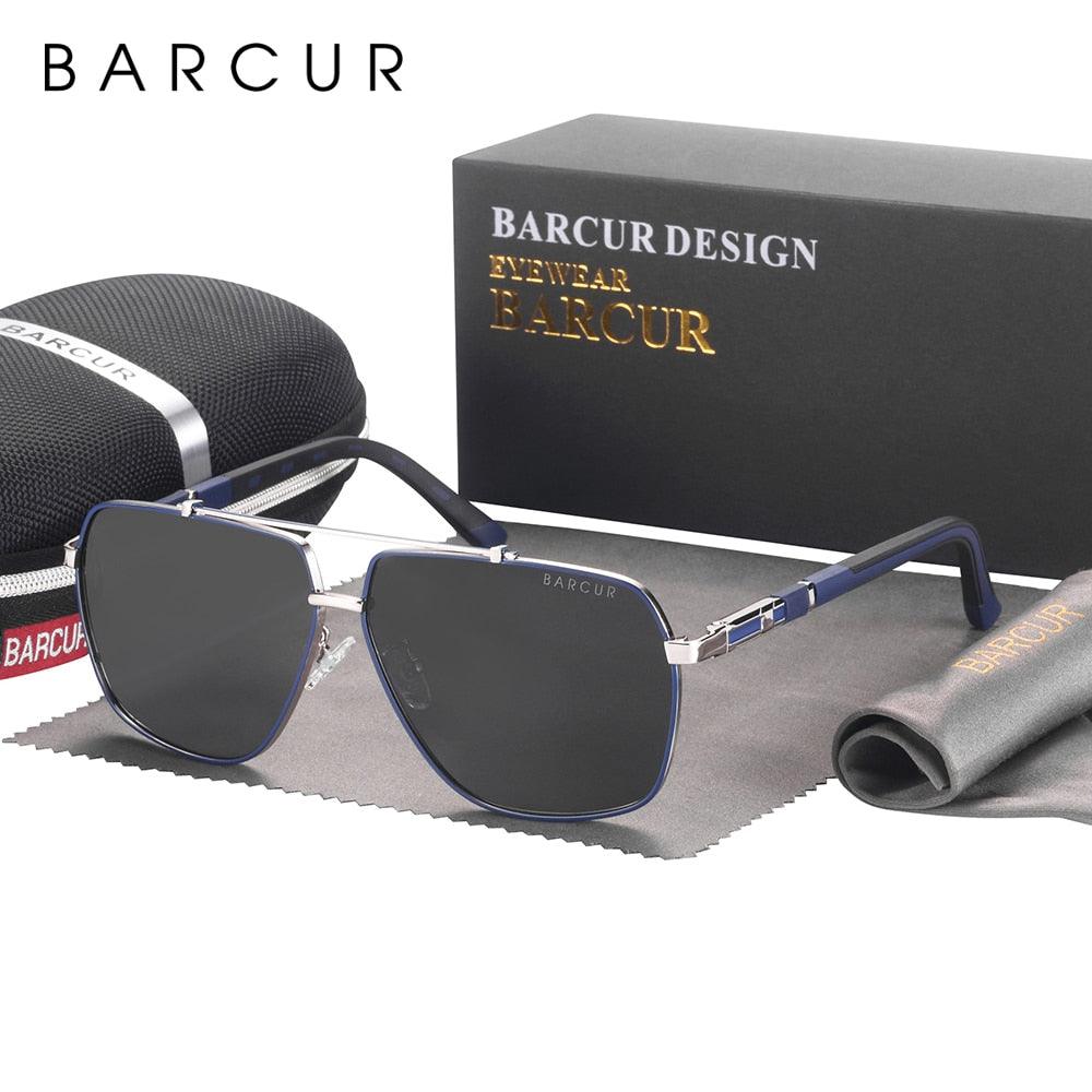 BARCUR Square Polarized Sunglasses for Men – UV400 Gradient