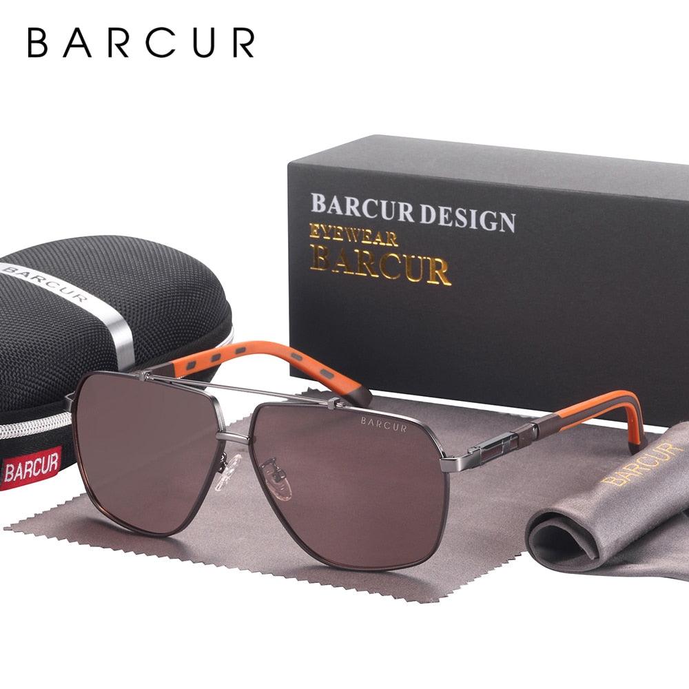 BARCUR Square Polarized Sunglasses for Men – UV400 Gradient