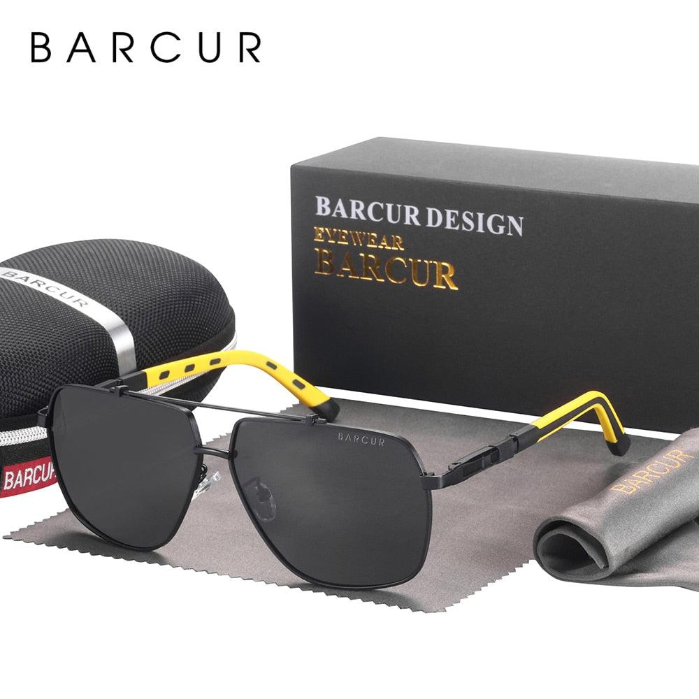 BARCUR Square Polarized Sunglasses for Men – UV400 Gradient