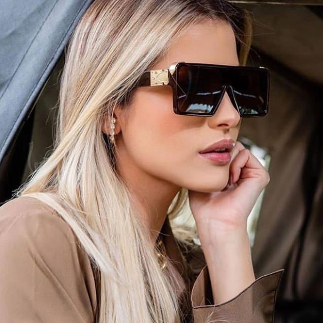 Oversized Square Sunglasses for Women – Black & White