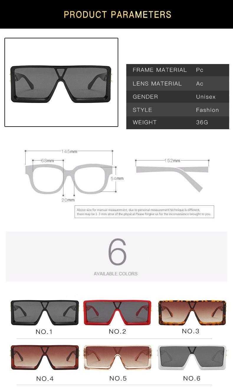 Oversized Square Sunglasses for Women – Black & White
