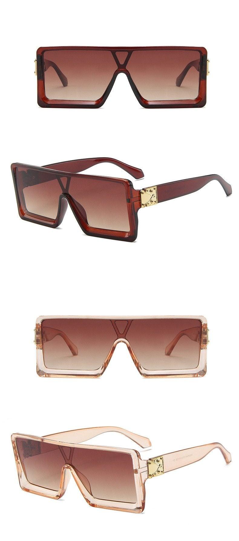 Oversized Square Sunglasses for Women – Black & White