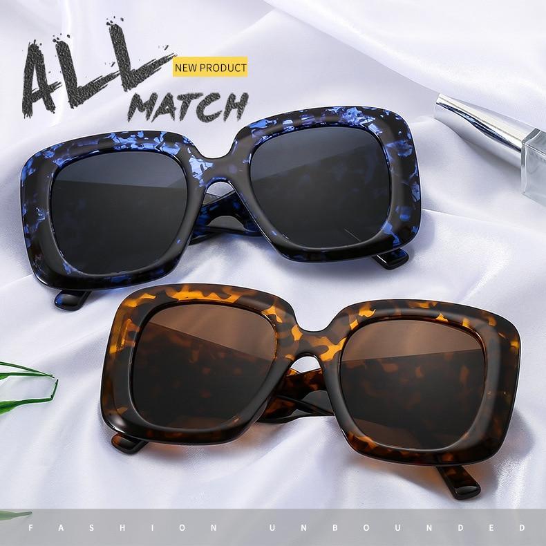 Oversized Leopard Square Sunglasses – Gradient Brown
