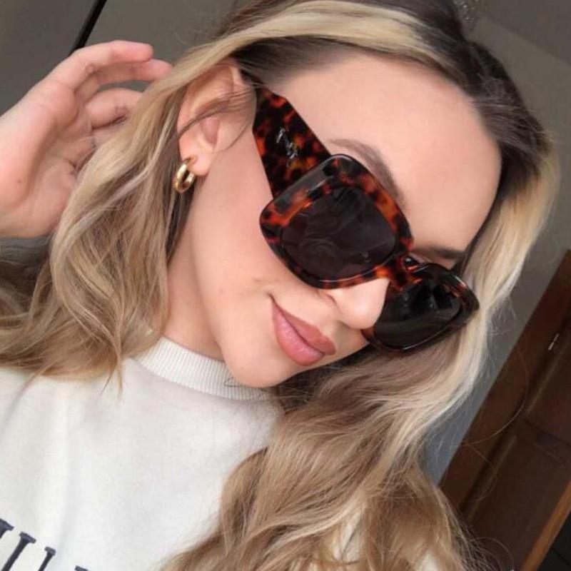 Oversized Leopard Square Sunglasses – Gradient Brown
