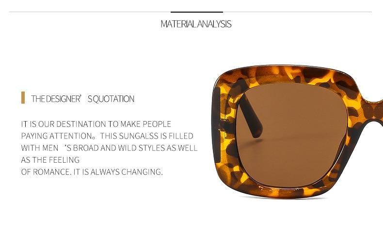 Oversized Leopard Square Sunglasses – Gradient Brown