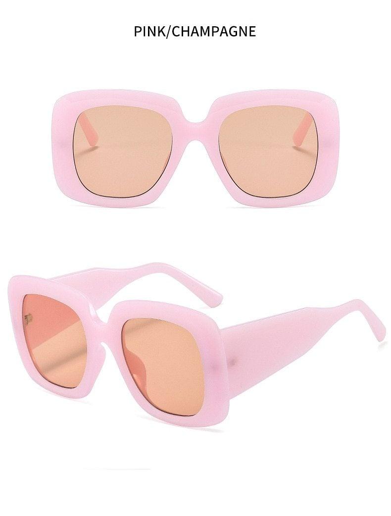 Oversized Leopard Square Sunglasses – Gradient Brown