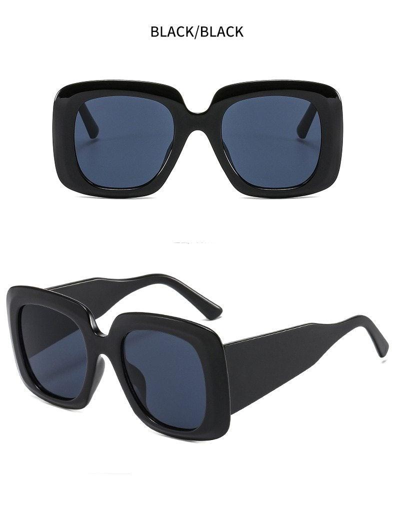 Oversized Leopard Square Sunglasses – Gradient Brown