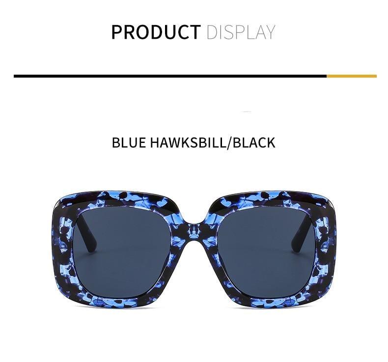 Oversized Leopard Square Sunglasses – Gradient Brown