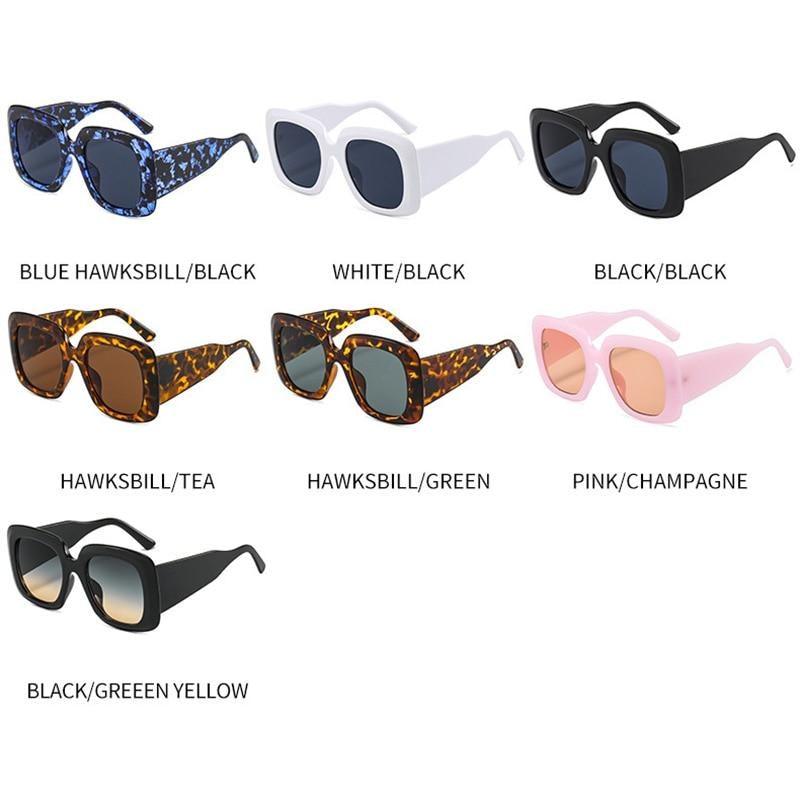 Oversized Leopard Square Sunglasses – Gradient Brown
