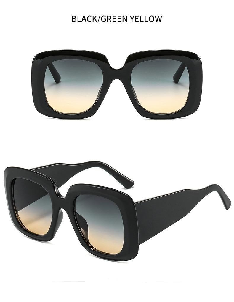 Oversized Leopard Square Sunglasses – Gradient Brown
