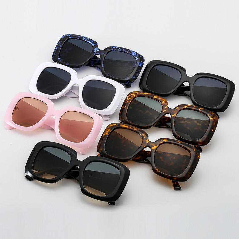 Oversized Leopard Square Sunglasses – Gradient Brown