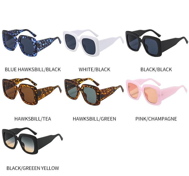 Oversized Leopard Square Sunglasses – Gradient Brown