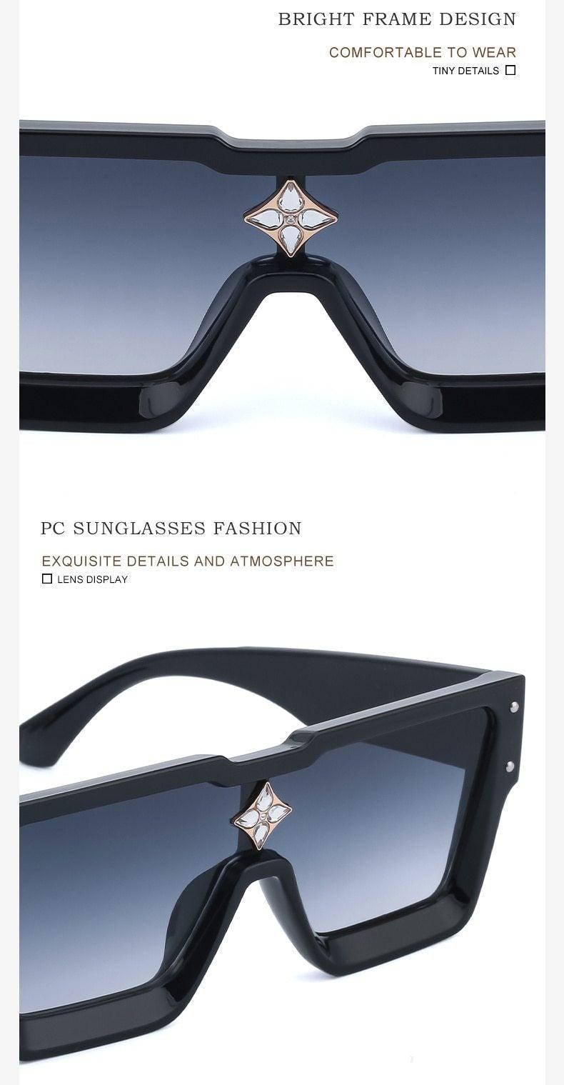 Oversized Rimless Flat Top Sunglasses UV400 Women