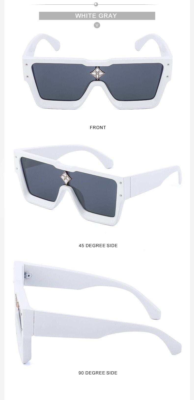 Oversized Rimless Flat Top Sunglasses UV400 Women
