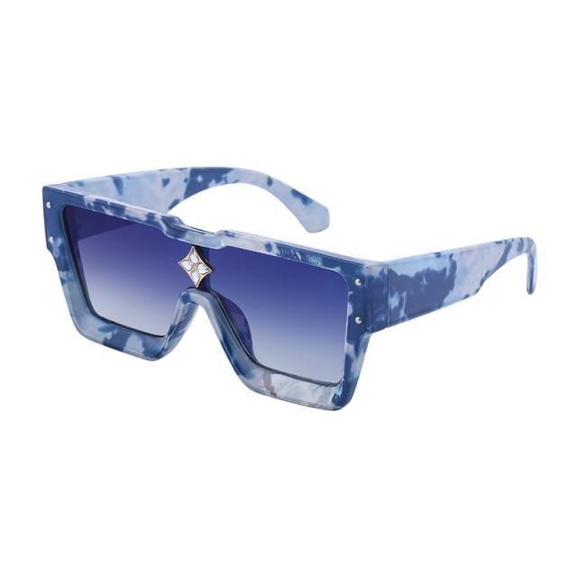 Oversized Rimless Flat Top Sunglasses UV400 Women