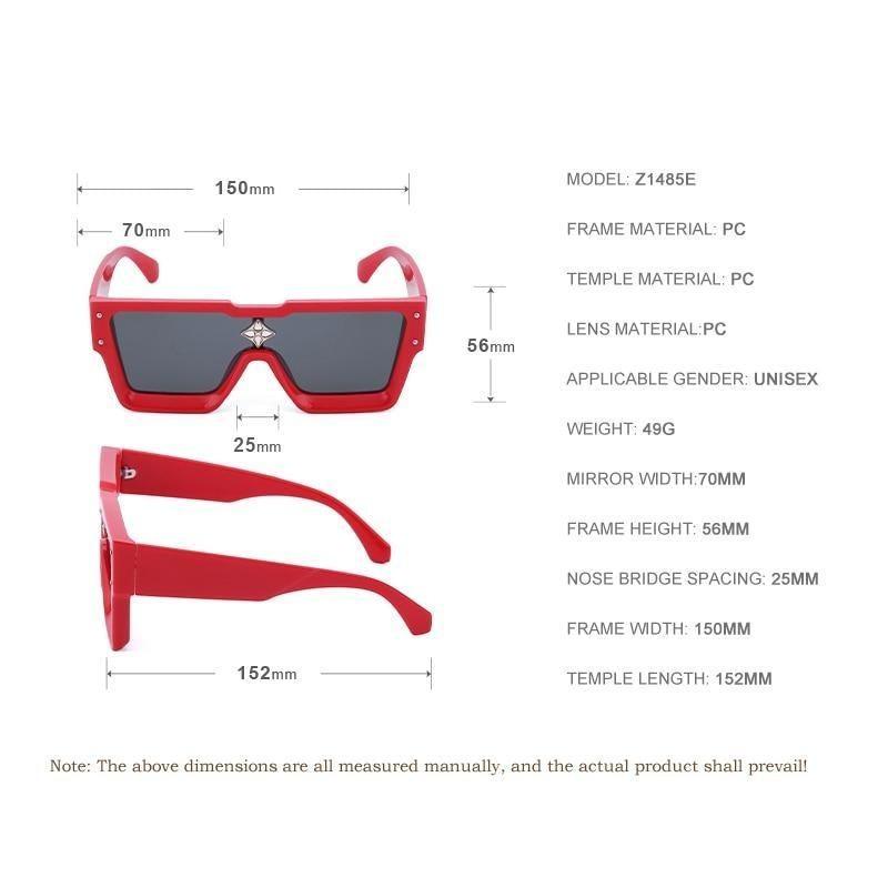 Oversized Rimless Flat Top Sunglasses UV400 Women