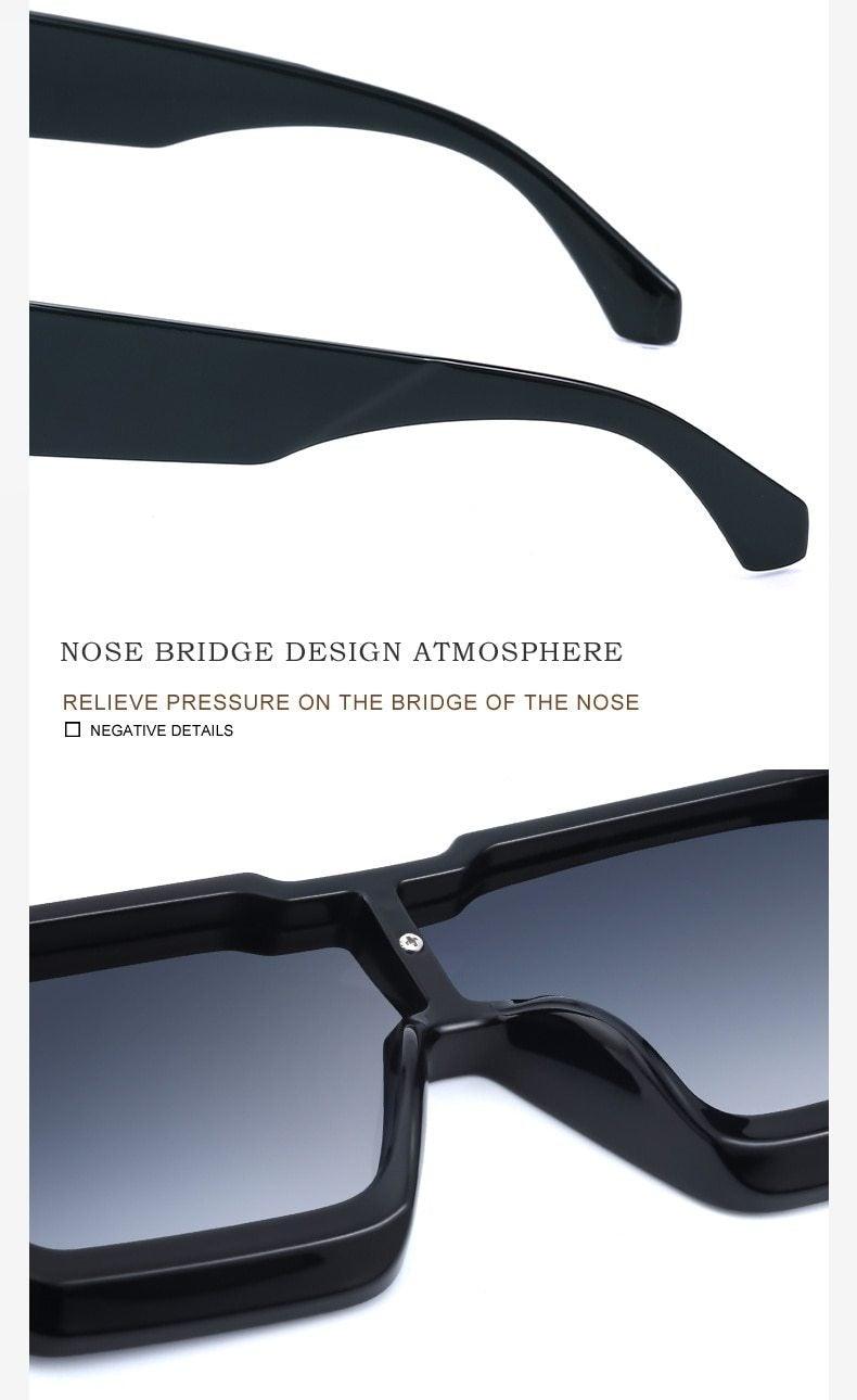 Oversized Rimless Flat Top Sunglasses UV400 Women
