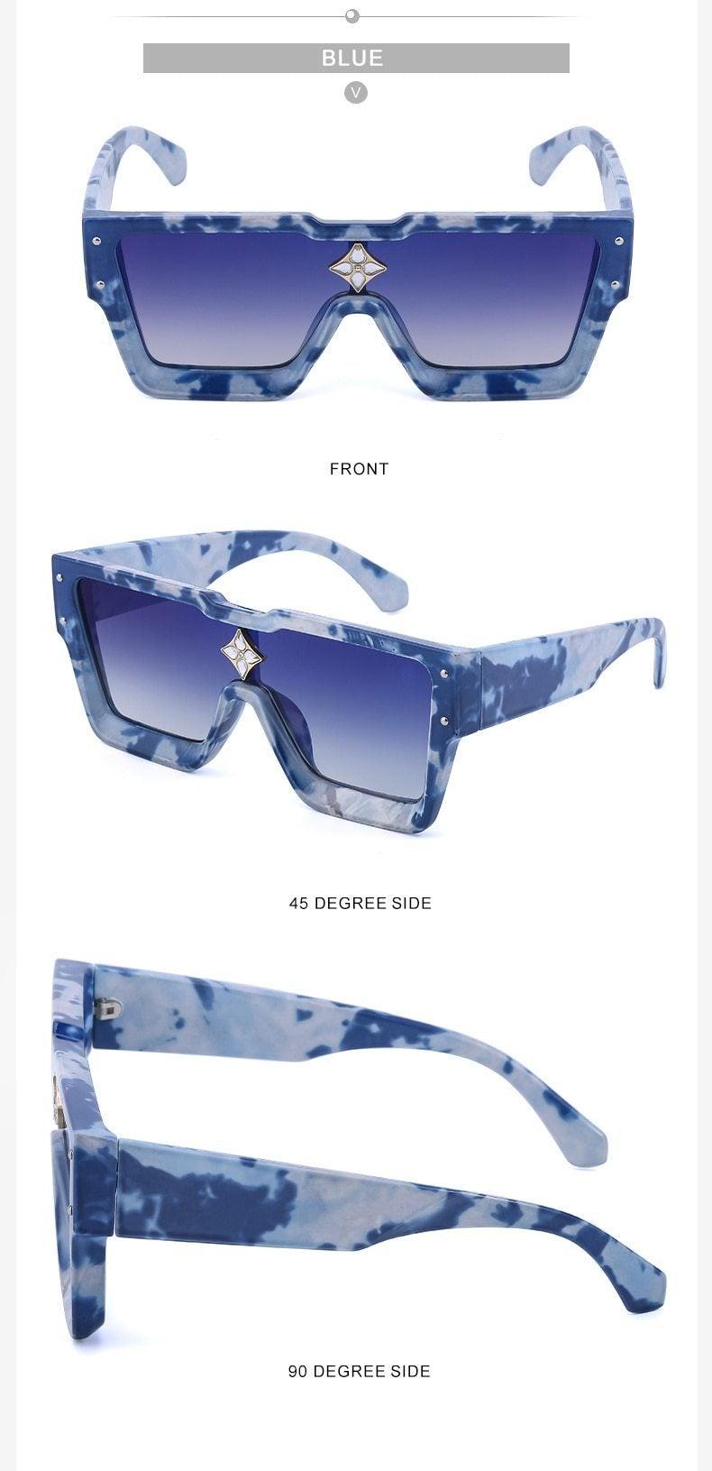 Oversized Rimless Flat Top Sunglasses UV400 Women