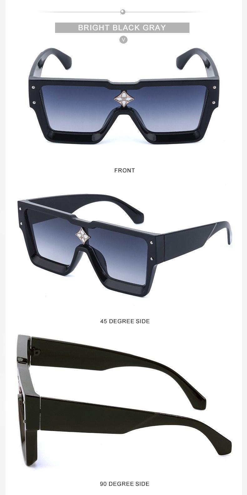 Oversized Rimless Flat Top Sunglasses UV400 Women