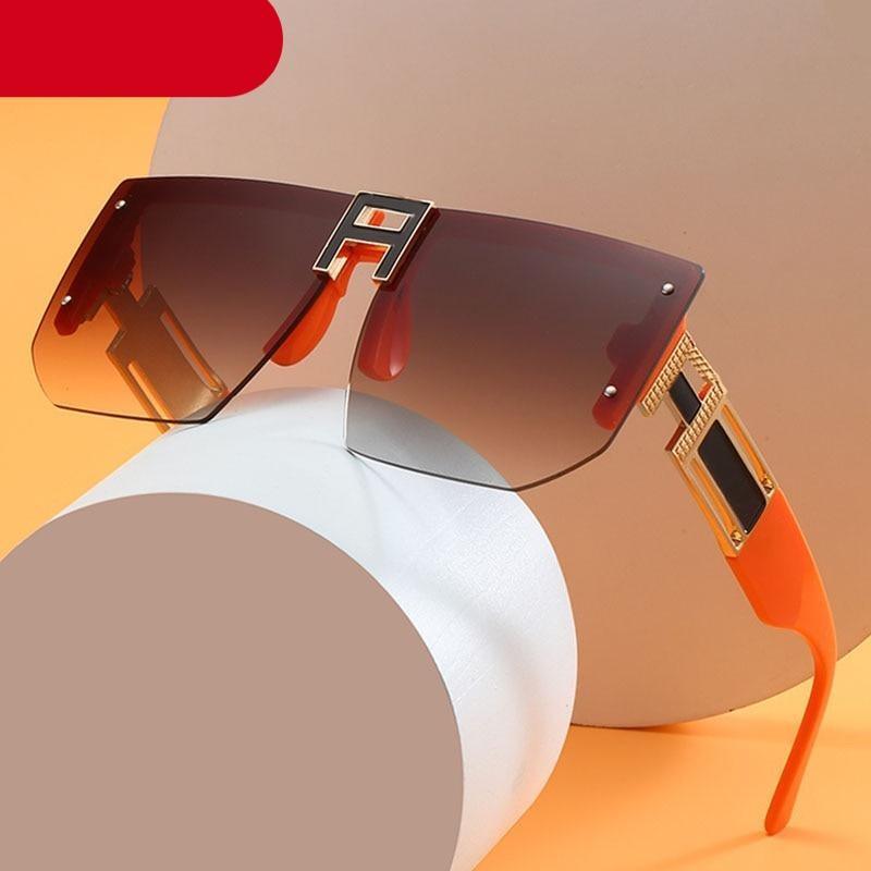 Rimless Oversized Square Sunglasses for Women – Vintage