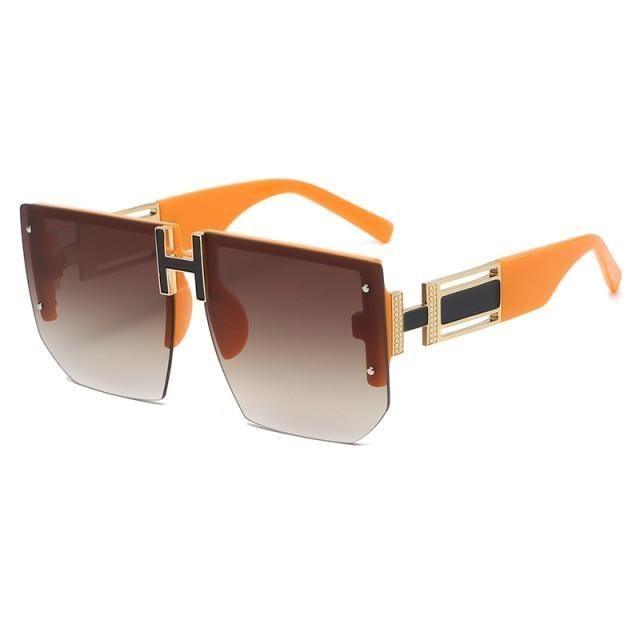 Rimless Oversized Square Sunglasses for Women – Vintage