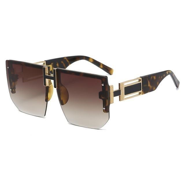Rimless Oversized Square Sunglasses for Women – Vintage