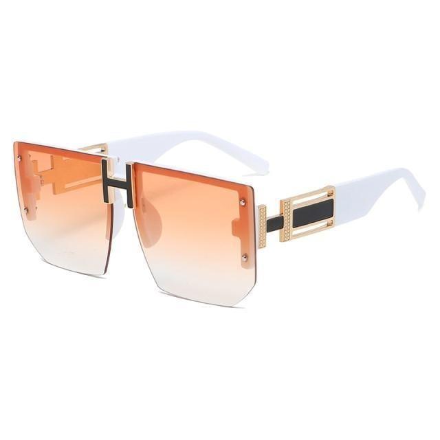 Rimless Oversized Square Sunglasses for Women – Vintage
