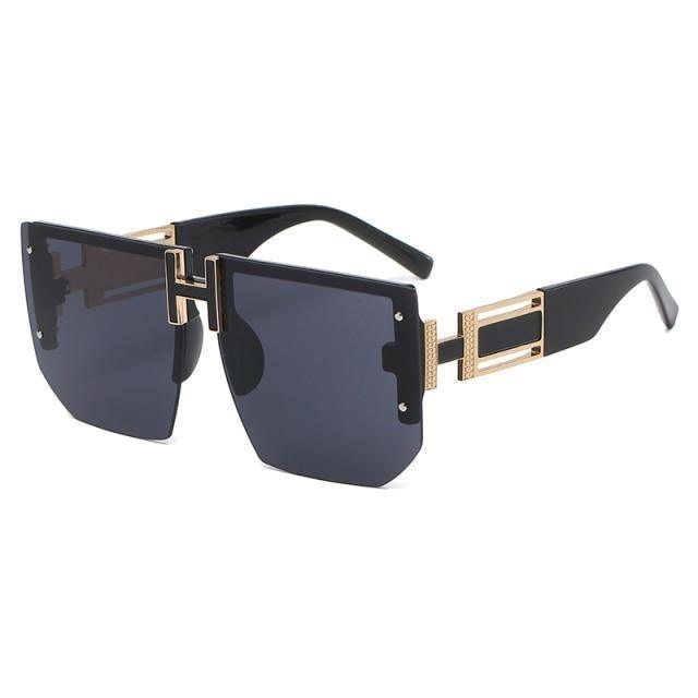 Rimless Oversized Square Sunglasses for Women – Vintage