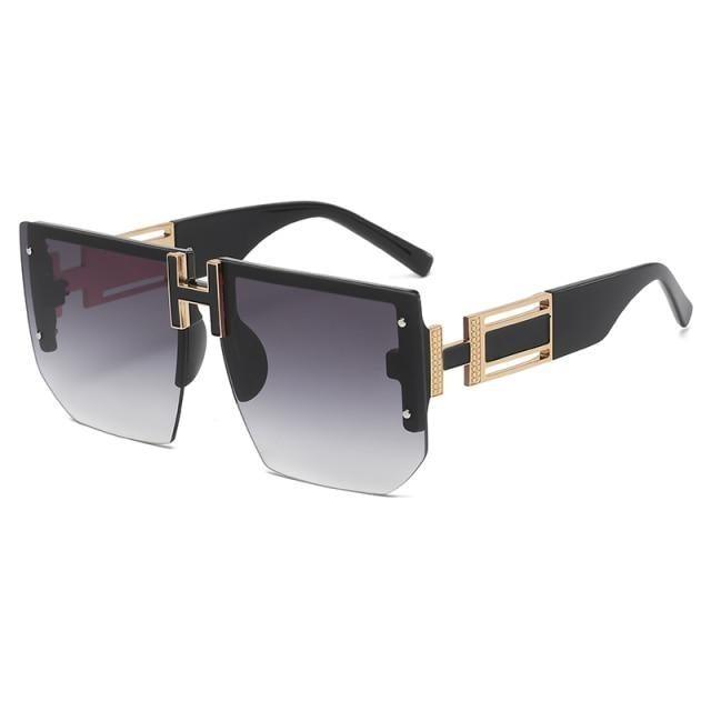 Rimless Oversized Square Sunglasses for Women – Vintage