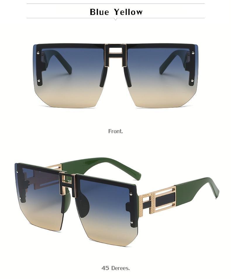 Rimless Oversized Square Sunglasses for Women – Vintage