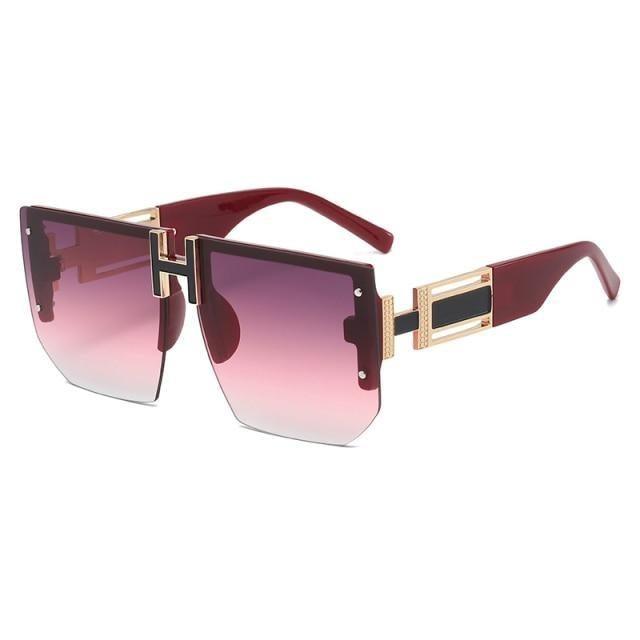 Rimless Oversized Square Sunglasses for Women – Vintage