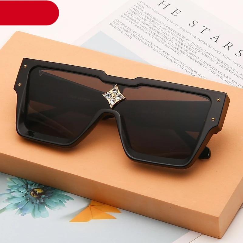 Oversized Square Sunglasses – Large Silver Mirror Frame Women's