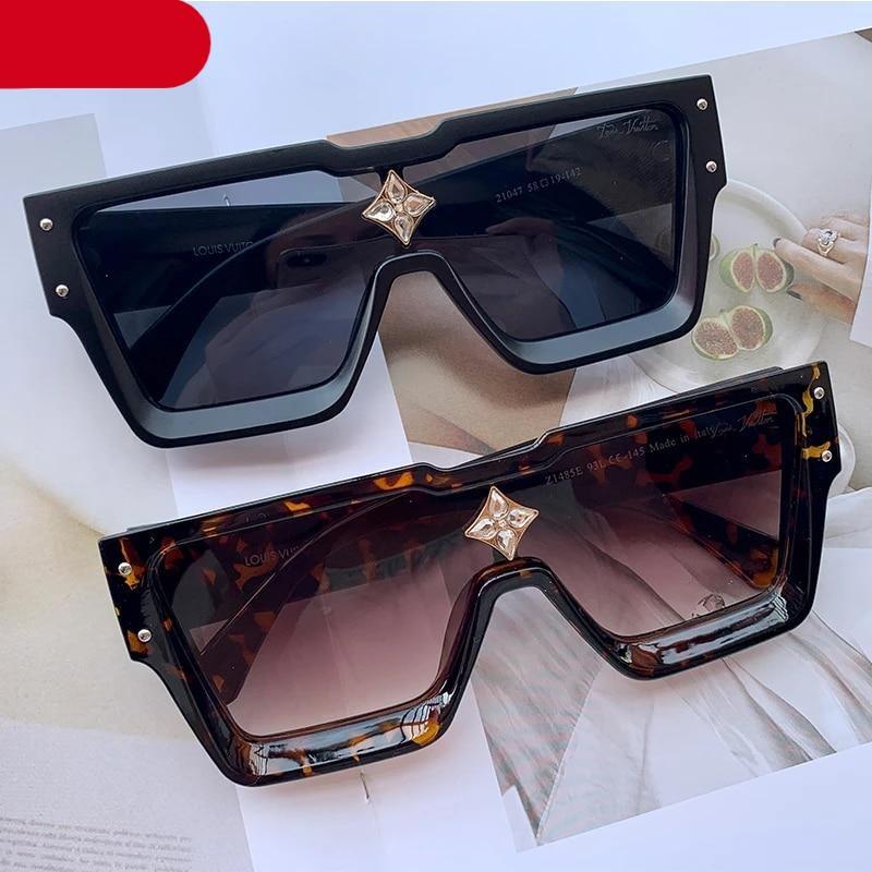Oversized Square Sunglasses – Large Silver Mirror Frame Women's