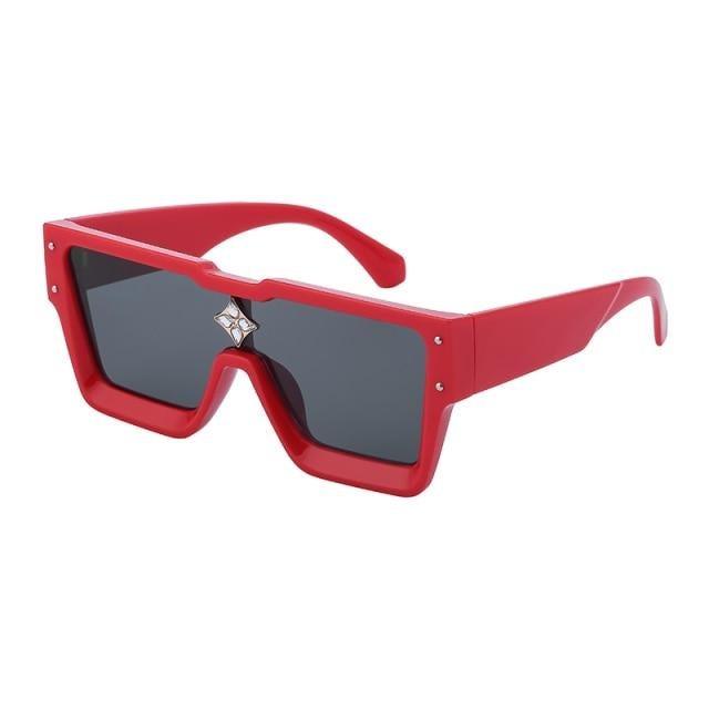 Oversized Square Sunglasses – Large Silver Mirror Frame Women's