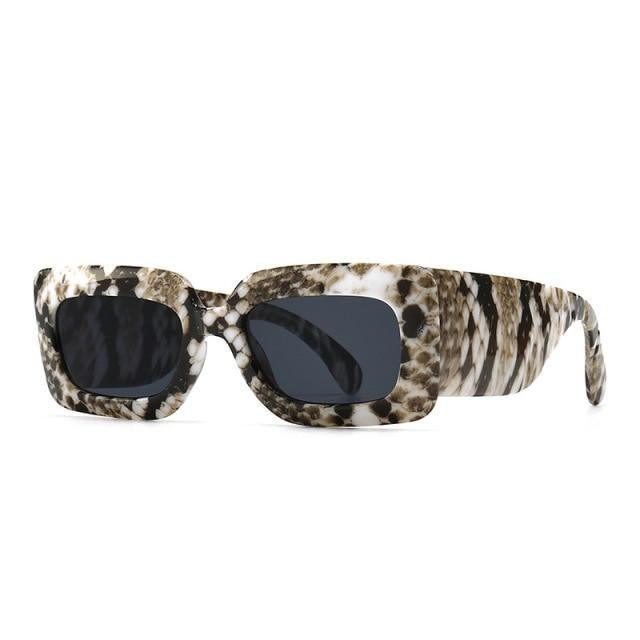 Oversized Square Sunglasses – Snake Pattern Frame Unisex