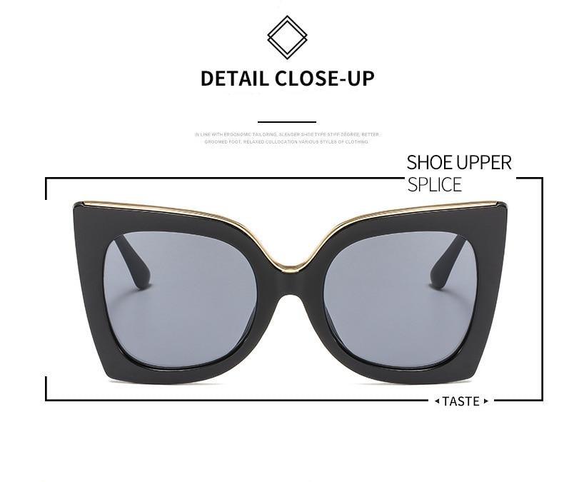 Oversized Vintage Square Sunglasses – Thick Frame UV400 Women's