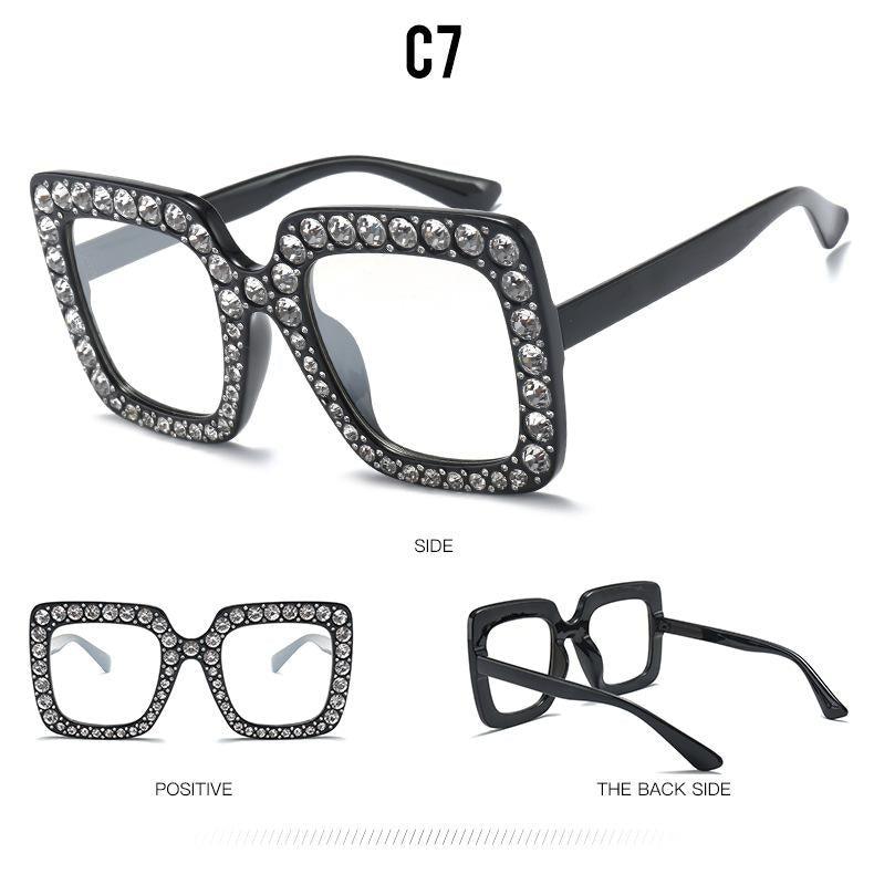 Oversized Diamond Square Sunglasses for Women – Retro