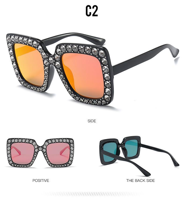 Oversized Diamond Square Sunglasses for Women – Retro