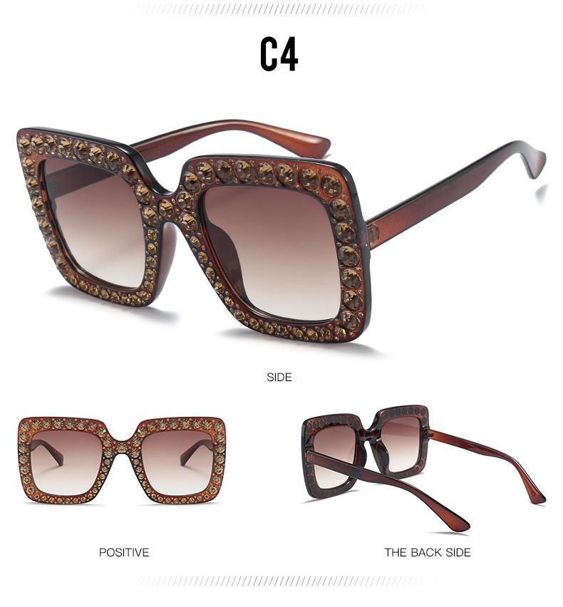Oversized Diamond Square Sunglasses for Women – Retro