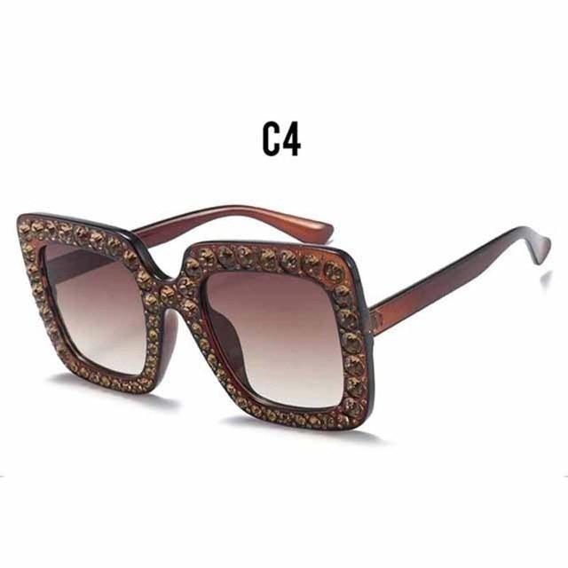Oversized Diamond Square Sunglasses for Women – Retro